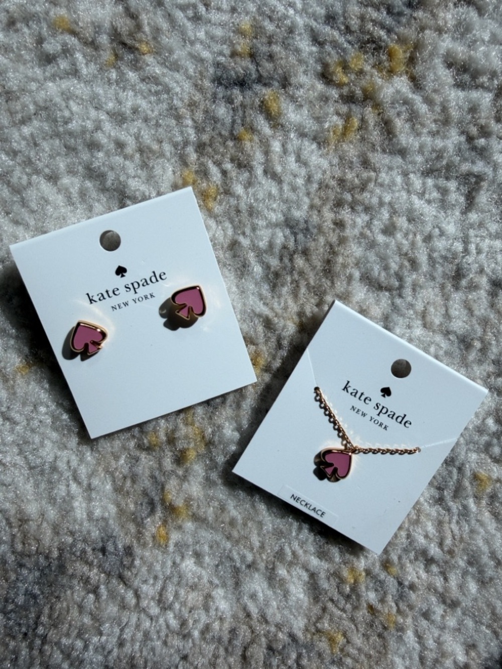 kate spade gold-tone necklace with pink spade pendant